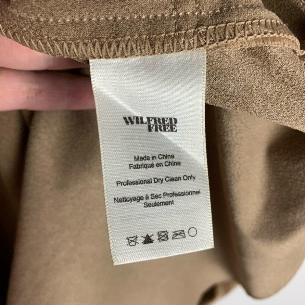45. Wilfred Free Nori vegan Faux Suede Mini Dress Camel Size Medium  Aritzia - Picture 10 of 10
